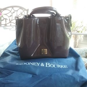 Dooney and Bourke Patent Small Brenna Satchel Mink